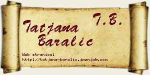 Tatjana Baralić vizit kartica